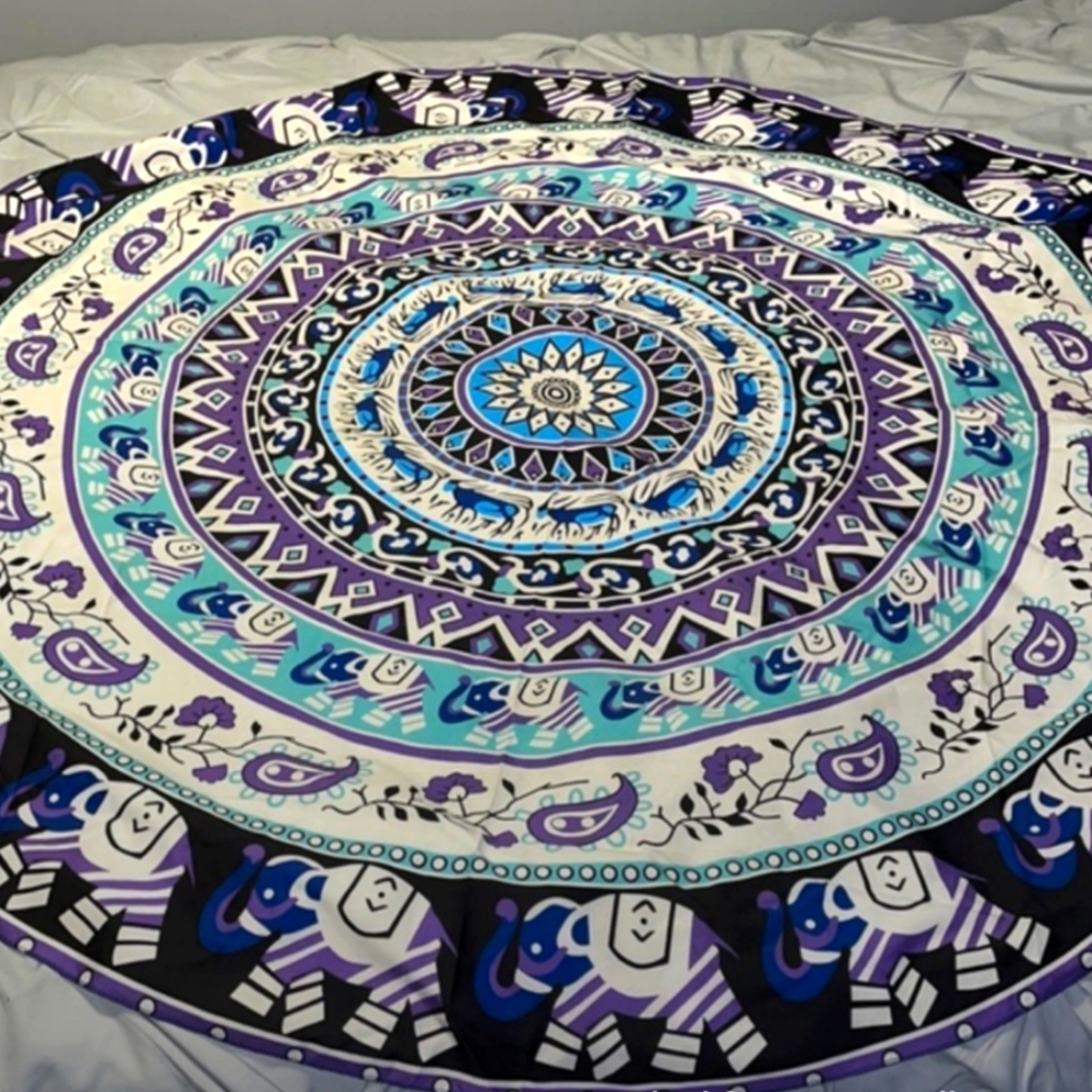 Elephant Round Tapestry